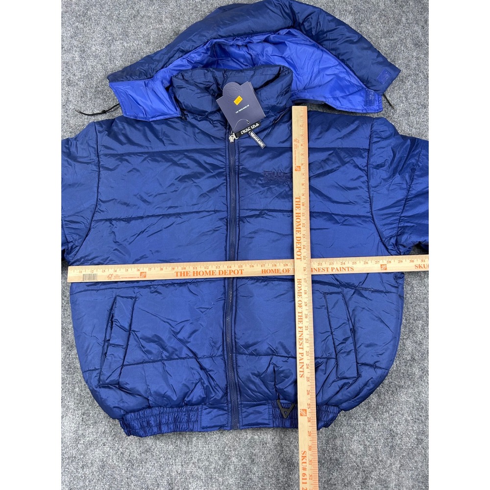 VTG CRUSE USA Blue Puffer Hooded Jacket Size 2XL Water Resistant Heavy Duty NEW - Picture 9 of 10